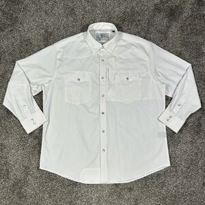 RangeTek By Schaefer Outfitter White Western Guide‎ Snap Shirt Mens XL Cowboy